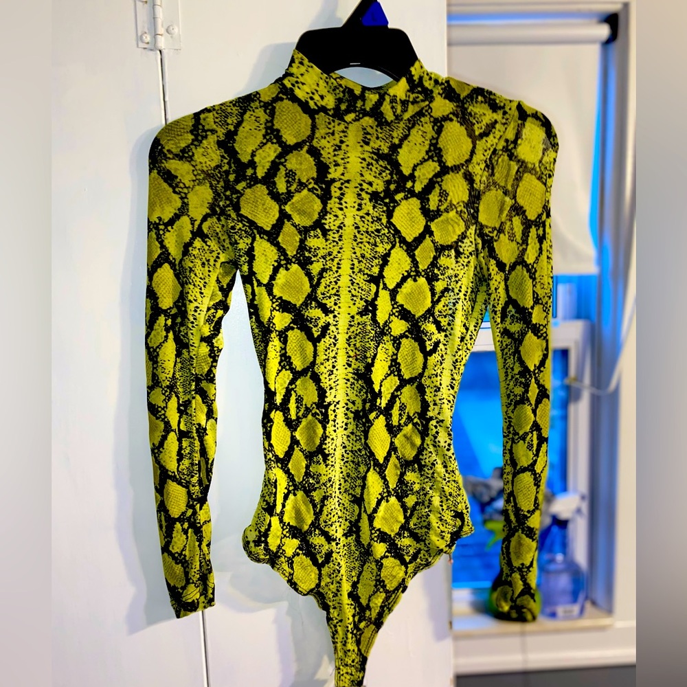 Snake skin mesh body suit